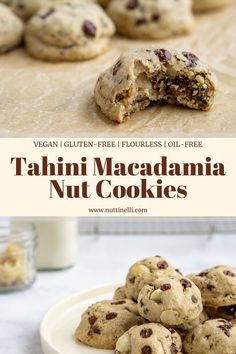 tahitii macadamia nut cookies on a plate with the title text overlay