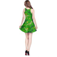 Size: S Dinosaur Silhouette, Xl Dress, Skater Dress, Dresses Xs, Dinosaurs, Cool Designs, Green, Design