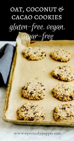 oat, coconut & cacao cookies gluten - free, vegan, sugar - free