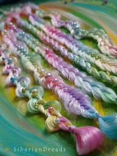 Unicorn Braids, Edc Hair, Unicorn Braid, Synthetic Dreads Hairstyles, Festival Hair Braids, Rave Braids, Boho Hair Wrap, Prism Rainbow, Hair Rainbow