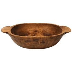 an old wooden bowl on a white background