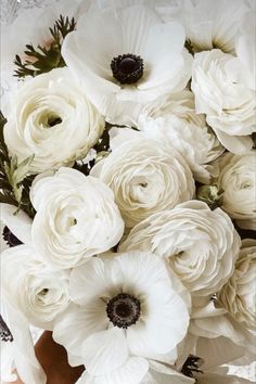 an arrangement of white flowers in a vase