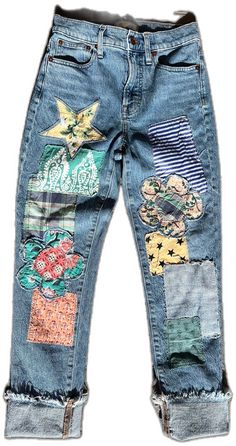 Patched Pants, Hippie Jeans, Patch Pants, Distressed Pants, Festival Inspo, Tempe Az, Vintage Patches, Womens Jeans, Boho Style