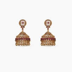 Mahi Antique Jhumka Earrings Jhumka Designs, Mahi Mahi, Jhumka Earrings, Filigree Design, Custom Earrings, Antique Earrings, Gold Plated Earrings, Cz Stone, Perfect Match