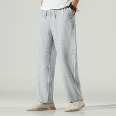 Men's Linen Pants Trousers Summer Pants Beach Pants Pleated Pants Drawstring Elastic Waist Plain Comfort Outdoor Daily Holiday Linen / Cotton Blend Fashion Casual Beige Grey Inelastic Summer Trousers With Drawstring, Summer Pants With Drawstring, Summer Drawstring Trousers, Casual Summer Harem Pants With Drawstring, Summer Leisure Harem Pants With Drawstring, Leisure Summer Ankle-length Sweatpants, Summer Ankle-length Leisure Sweatpants, Summer Ankle-length Sweatpants For Leisure, Summer Wide-leg Harem Pants With Drawstring