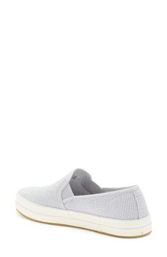 A cotton mesh upper and stripe-wrapped sole enhance the breezy casual style of this slip-on sneaker. Slip-on style Cushioned footbed Textile upper and lining/rubber sole Imported Women's Shoes Gray Casual Slip-on Sneakers For Light Exercise, Casual Slip-on Mesh Sneakers, Casual Slip-ons With Rubber Sole For Light Sports, Gray Textile Sneakers For Spring, Sporty Comfortable Sneakers With Woven Sole, Gray Textured Sneakers For Spring, Lightweight Rubber Sole Sneakers For Spring, Lightweight Textured Sole Sneakers For Summer, Lightweight Sneakers With Textured Sole For Summer