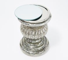 Set of 2 Lit Candle Holder Pedestals with Mirror Inserts by Valerie - QVC.com Mercury Glass Candle Holders, Valerie Parr Hill, Fitness Jewelry, Beauty Storage, Christmas Tree Shop, Makeup Mirrors, Gifts For Sports Fans, Glass Candle Holder, Italian Jewelry