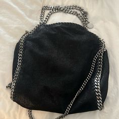 Stella Bag With Long Black Strap Stella Bag, Black Bag, Long Black, Bago, Stella Mccartney, Limited Time, Black Silver, Bag Lady, Silver