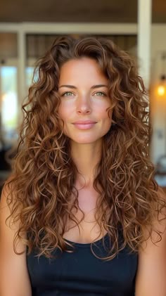 Transform your look with 12 hairstyles specifically selected to suit and beautify round face shapes. Round Face Perm, Long Curly Hair With Curtain Bangs, Curly Wavy Haircuts, Styl Grunge, Natural Curly Hair Cuts, Tips Hair, Growth Hair, Wavy Curly Hair