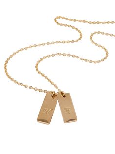 "Best Friend Gift Gold Dainty small Mini tag Necklace Name Necklace Initials handstamped gift for best friends 14K gold fill Initials Perfect for best friends, couples with 2 tags or moms with multiple tags. As the family grows more tags can be added. Modern, chic mini tag custom initial necklace - dainty hand-stamped with any letter of your choice. Dainty, yet strong, hand-crafted in the USA using highest quality 14 K Gold fill or Sterling Silver. Listing includes: ~ 6 X 13 mm hand stamped init Sterling Silver Initial Necklace, Dainty Diamond Necklace, Custom Initial Necklace, Silver Monogram, Necklace Initial, Sterling Silver Initial, Dragonfly Necklace, Diamond Solitaire Necklace, Personalized Pendant