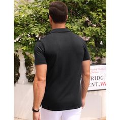 【Performance Material】: 35%Rayon, 65%Polyester. Lightweight, breathable, quick-dry and moisture wicking fabric.The men polo shirt keep you cool and fresh all day. 【Design】: 3 buttons under the turndown collar, simple and neat, decorating the neckline. Split hem ensures you with maximum comfy and move well when playing golf, tennis or any vigorous exercises. 【Match】: Highly versatile, with the ability to be dressed up with slacks and brogues for the office or down with jeans and sneakers. 【Occasi Sporty Collared T-shirt, Summer Sports Polo Shirt With Short Sleeves, Breathable Cotton Polo Shirt For Sports, Summer Short Sleeve Moisture-wicking Polo Shirt, Breathable Polo Shirt For Sports, Sporty Moisture-wicking Polo Shirt For Summer, Sporty Breathable Cotton Polo Shirt, Functional Black Polo Shirt With Moisture-wicking, Sporty Solid Color Collared T-shirt