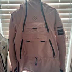 Brand New. Never Worn Light Pink Snow Jacket, Dope Snow, Pink Ski Jacket, Pink Double-lined Hooded Sports Jacket, Pink Double-lined Hooded Jacket For Sports, Retro Long-sleeve Windbreaker For Ski Season, Snow Jacket, Pink Ladies, Jackets & Coats