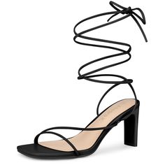 Elegant lines, exclusive to women. A lace-up strappy design with a block high heel, in a sandal style. A stylish look with stable support, suitable for various occasions, effortlessly becoming the center of attention. These high heels sandals are made using faux leather with one strap to a strappy design and a complimenting block heel. Easy to pair with jeans or a skirt for a casual look. Open Toe design gives your feet a breezy feeling. The lace-up decor makes this sandal more delicate. Heels Block, Heels Strappy, Nude High Heels, Block Sandals, Nude Sandals, Chunky Sandals, Chunky Heels Sandals, Open Toe Shoes, Black Sandals Heels