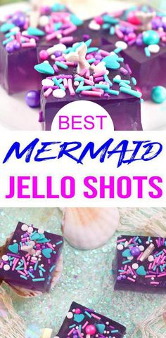 the best mermaid jello shots recipe is made with jelly and sprinkles