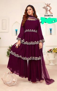 Frock Garara Design, Frock Garara Dress, Party Ware Dress For Women, Frock Garara, Muslim Party Wear Dresses, Wedding Gowns Ideas, Color Wedding Dresses, Nye Dresses