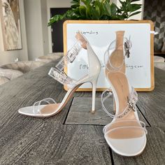 Shop nmbtrading's closet or find the perfect look from millions of stylists. Fast shipping and buyer protection. - Designer = Gianvito Rossi - size = 9.5M(39.5). Trunk 30 - color = white -4heel height = approximately 4.25” inches - measured on the inside from front tip of open toe to back tip of heel to give an estimate of size length= approximately 26.2cm. - made in Italy 🇮🇹 - genuine and authentic or your money 7back Trunk 30 Gianvito Rossi Heels, Pointed Pumps, Glitter Pumps, Ankle Strap Block Heel, Women Heels, Rossi Shoes, Metallic Heels, Lace Socks, Open Toed Heels