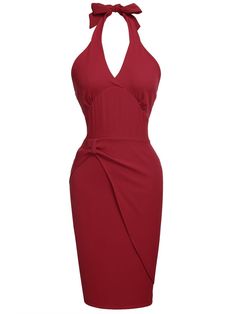 30-70% OFF✓ Fast Shipping✓Channel the chic vibes of the '60s with Retro Stage’s Red Solid Halter Bodycon Dress. This dress combines bold red with a flattering halter design for a striking, retro-inspired look. Retro Stage, Vestidos Retro, Halter Bodycon Dress, Something Wicked, Look Retro, Red Bodycon Dress, Sequin Evening Dresses, Standard Dress, 1960's Dress