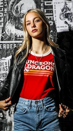 Dungeons & Dragons Classic Red Raglan | Official Apparel & Accessories | Heroes & Villains™ - Dungeons & Dragons Crew Neck Top With Front Print For Fan Conventions, Graphic Tee With Crew Neck For Fan Conventions, Band Merch Top With Front Print For Fan Conventions, Band Merch Tops With Front Print For Fan Conventions, Fandom Screen Print Tops For Fan Gatherings, Fandom Crew Neck Top For Streetwear, Fandom Streetwear Crew Neck Top, Fandom Crew Neck Top With Screen Print, Fandom Crew Neck Top With Front Print