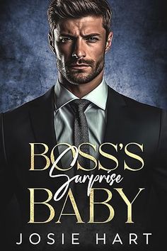 a man wearing a suit and tie with the title boss's surprise baby on it