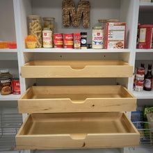 an organized pantry filled with lots of food