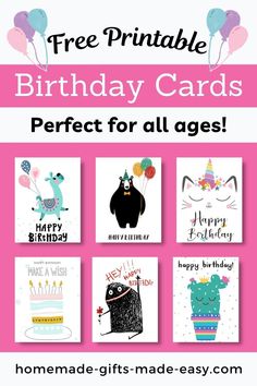 birthday cards for all ages with the text free printable birthday cards perfect for all ages