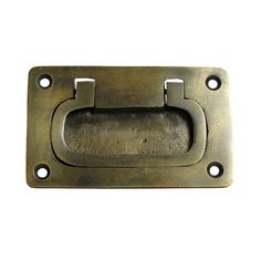 the front mount has two holes and is made out of bronze metal with an iron handle