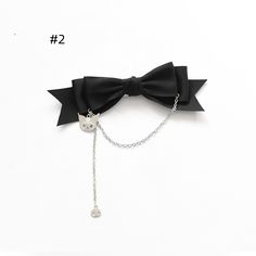 This price is for the hairclip only. Lolita Accessories:Hairclip Elegant Black Hair Accessories With Ribbon, Elegant Black Hair Accessories With Bow, Elegant Black Hair Accessories With Decorative Bow, Elegant Black Hair Accessories For Gift, Hair Clips, Black