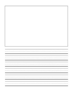 a blank paper with lines in the middle and one line at the bottom that is lined up