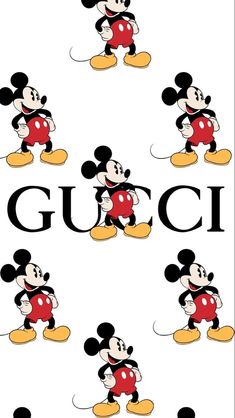 mickey mouse with the word gucci on it