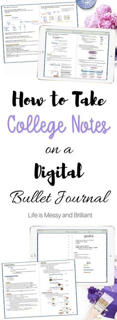 the college notes on a digital tablet with text overlay that reads how to take college notes on a digital tablet