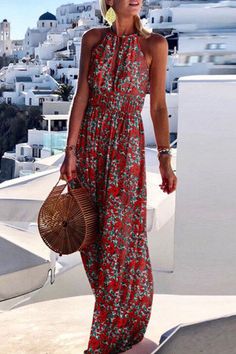 Bare Back Dress, Pleated Dresses, Sundress Dress, Maxi Dress Outfit, Bohemian Print, Sleeveless Dresses, Mini Robes, Fashion Bohemian, Beach Lover