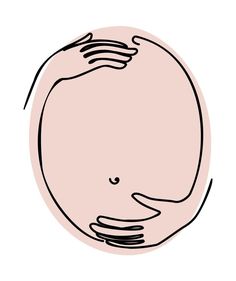 Pregnant belly drawn in line art style. Pregnant Belly Illustration, Maternity Graphic Design, Midwife Embroidery, Pregnant Doodle, Pregnant Illustration Art, Pregnant Lady Drawing, Pregnant Belly Drawing, Fertility Illustration, Midwife Illustration