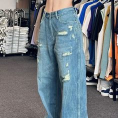 Product information: Style: Casual/Street/Vintage/Preppy/Punk/Hip Pop Main material: cotton Pant length: Trousers Waist type: mid-waist Thickness: Medium Popular element: buttons Color: Picture color Pant shape: straight legDescription:Elevate your denim game with our Vintage Washed Ripped Boyfriend Jeans. These jeans effortlessly blend casual. street. vintage. preppy. punk. and hip-hop styles. making them a versatile addition to your wardrobe. Crafted from high-quality cotton. they offer both s Preppy Punk, Ripped Boyfriend Jeans, Baby Tees Y2k, Vintage Preppy, Skirt And Sneakers, Y2k Baby Tee, Black Halter Dress, Jeans Y2k, Colored Pants