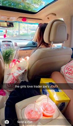 the girls love trader joe's pizza and drinks in their cars for valentine's day