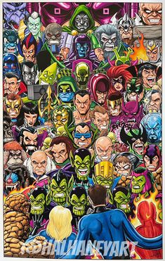 an image of many different characters and faces