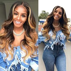 Blonde Ombre Hair, Ombre Blond, Ombre Wig, Human Hair Lace Front Wigs, Ombre Lace Front, Hair Lace Front Wigs, Human Hair Wigs Blonde, Honey Blonde Highlights, Ombre Blonde