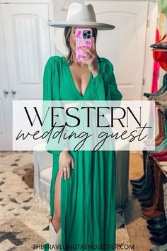 Get ready to turn heads at a Western wedding with these Wedding Guest Outfit ideas. From a flowy Event Dress to a sophisticated Cocktail Dress or Formal Gown, this guide is full of Women's Fashion inspiration. Western Boots add a unique twist to any outfit, perfect for a memorable wedding day look.