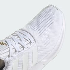 adidas Swift Run 1.0 Shoes - White | Women's Lifestyle | adidas US Adidas Lace-up Running Shoes With Three Stripes, Adidas High-top Sneakers For Running Errands, Adidas Logo Low-top Sneakers, Adidas Sneakers With White Sole, Embroidered Stripes, 80s Throwback, Sporty Wear, Adidas Swift Run, Gender Inclusive