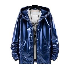 Shiny Outfits, Holographic Fashion, Mens Outerwear Jacket, Hip Hop Jacket, Shiny Jacket, Hiking Jacket, Women Overcoat, Harajuku Streetwear, Types Of Jackets