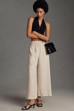 The Somerset Pull-On Pants | Anthropologie Pants Linen, Bhldn Weddings, Blue Fits, White Gloves, Pull On Pants, New Love, Somerset, Color Coding, Spring Fashion