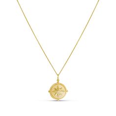 Compass Necklace With Diamond - Alexis Jae Jewelry Gold Compass Necklace, Compass Pendant Necklace, Necklace Guide, North Star Pendant, North Star Necklace, Necklace With Diamond, Compass Pendant, Compass Necklace, Gold Chain With Pendant