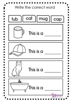 a worksheet with words and pictures to help students learn how to read the word