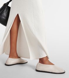 Leather ballet flats in white - Proenza Schouler | Mytheresa White Ballerina Flats, Proenza Schouler Shoes, Mary Jane Ballet Flats, Round Toe Shoes, Slingback Flats, Brown Flats, Suede Flats, Black Ballet Flats, Leather Mary Janes