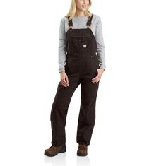 PRICES MAY VARY. 12-Ounce, 100% cotton ring-spun duck Adjustable front-elastic suspenders with webbing slider on straps Bib pocket style holds ele ctronics securely Stretch side panels for increased range of motion and comfort Ledge pockets Carhartt Bibs, Carhartt Overalls, Carhartt Womens, Carhartt Women, Bib Overalls, Overalls Women, Outerwear Women, Black Cotton, Home Depot