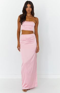 Pink Cropped Corset Top

Obsessed with this stunning pink corset crop top! Style with the matching Mckenzie Satin Maxi Skirt for a luxe going out look. You're bound to stand out in any crowd in this gorgeous set. Perfect for a cocktail night out - just add some dainty jewellery and heels! Or switch it up with jeans and boots for a more casual fit.



Cropped length

Strapless corset style

Mid-weight satin material

Gold metal side zip

Stretch fabric

Lace up tie in back

Boning

Fully lined Cropped Corset Top, Pink Maxi Skirt, Satin Corset Top, Cropped Corset, Dainty Jewellery, Satin Maxi Skirt, Prom Midi Dress, Cocktail Night, Pink Corset