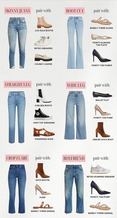 How to pair shoes with jeans #jeans #pant #cloth #styles #shoes #heals #sleeper Vestiti In Jeans, Jeans And Shoes, Elegant Pumps, Mode Tips, Fashion Capsule Wardrobe, Fashion Top Outfits, Fashion Vocabulary, Moda Jeans, Everyday Fashion Outfits