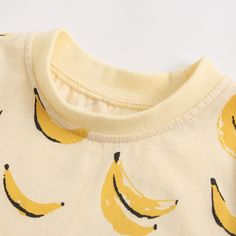 Dress your little one up in style with these Casual Short Sleeve Kids Bodysuits - let's go bananas! The incredibly soft and lightweight material is comfortable for any outing, with the perfect balance of breathability and durability. It's machine washable and easy to maintain, making it ideal for busy parents. Let your child enjoy the freedom of movement with these stylish and reliable Bodysuits! Dress your baby in style with these fashionable summer bodysuits. Designed for summer, keeping your Playful Long Sleeve Onesie For Summer, Playful Long Sleeve Summer Onesie, Cute Long Sleeve Summer Onesie, Summer Printed Onesie For Loungewear, Playful Yellow Long Sleeve Onesie, Playful Long Sleeve Yellow Onesie, Long Sleeve Printed Onesie For Summer, Summer Long Sleeve Printed Onesie, Long Sleeve Printed Summer Onesie