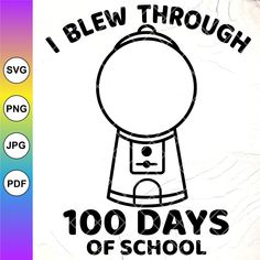 i blew through 100 days of school svg file