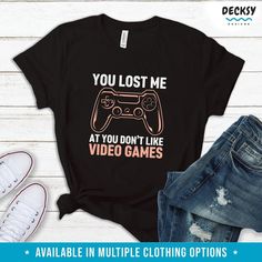 Gaming Shirt, Video Game Lover Gift-Clothing:Gender-Neutral Adult Clothing:Tops & Tees:T-shirts:Graphic Tees-DecksyDesigns Gaming T Shirt, Video Game Lover, Shirt Video, Funny Gaming, Like Video, Retro Game, Game Lovers