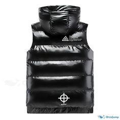 OrcaJump - Autumn Casual Vest Suit with Sleeveless Jacket Hooded Outdoor Vest For Spring, Casual Hooded Nylon Vest, Fitted Nylon Winter Vest, Fitted Winter Vest For Outdoor Activities, Casual Nylon Sleeveless Vest, Sleeveless Outdoor Winter Outerwear, Casual Sleeveless Nylon Vest, Hooded Nylon Vest For Streetwear, Black Outdoor Vest Outerwear